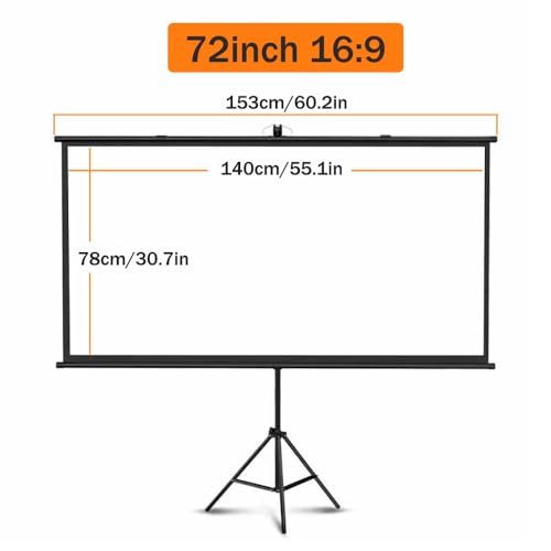 Pantalla para proyector 72 pulgadas con soporte ajustable miniatura 7