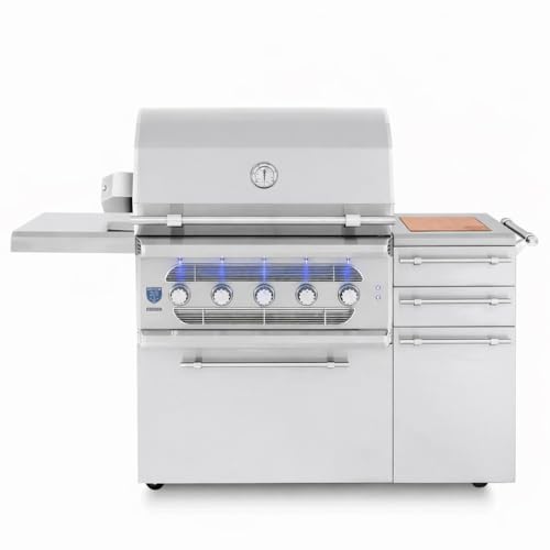 American Made Grills - Freestanding Muscle 36" Hybrid Gas Grill - MUSFS36-NG/LP