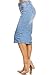 Women's Juniors Mid Waist Below Knee Length Denim Skirt in a Pencil Silhouette in Light Blue Size XL