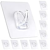 Inzllo Adhesive Hooks, Seamless Hooks 20 lb(Max) Waterproof and Oilproof Removable, Heavy Duty Utili