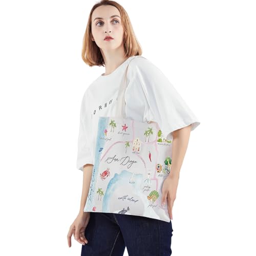 WZMPA San Diego City Map Cosmetic Bag San Diego Travel Souvenir Gift San Diego Long Distance Relationship Makeup Zipper Pouch Bag For Family Friend (San Diego T)4