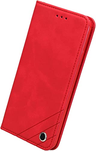 Étui anti-rayures iPhone 13 Mini rouge protège-écran à rabat portefeuille