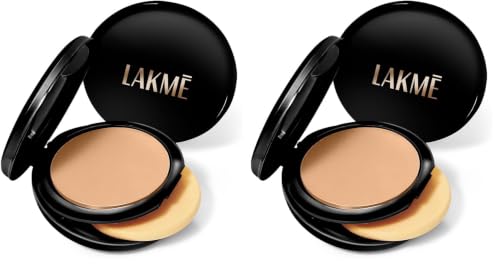 Image of Lakme Absolute White Wet & Dry Compact Powder, Golden Medium 03, SPF 17, Long Lasting Face Makeup for a Natural Glow -Foundation Powder for Women, 9 g (Pack of 2)
