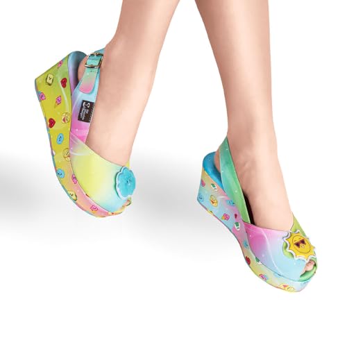 Image of Hot Chocolate Design Funky Women's Peep Toe Wedge Sandals