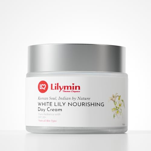 Image of White Lily Nourishing Day Cream 50Gm - With Hyaluronic Acid, Niacinamide & Ginseng, Lightweight Day Moisturizer for Glowing Skin, Clean - Natural & Organic Hydrating, Brightening, Revitalizing