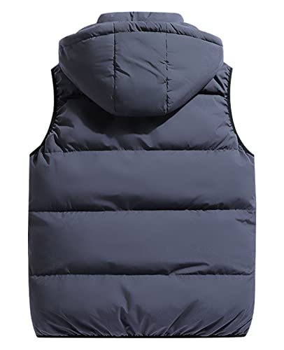 Image of SEAUR Mens Puffer Vest Warm Down Zipper Lightweight Waterproof Sleeveless Coat Jackets with Pockets Hooded