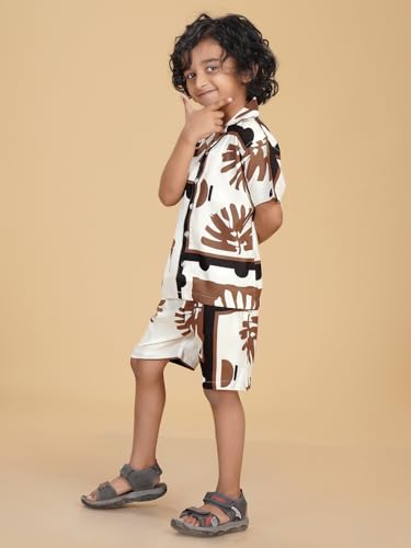 Image of Ninos Dreams Boys Cotton Rayon Coord Set with shorts /Holiday Shirt & Shorts