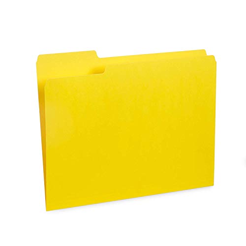 image for Blue Summit Supplies File Folder, 1/3 Cut Tab, Letter Size, Yellow, Gr