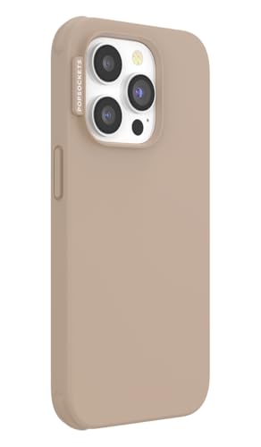 Image of POPSOCKETS iPhone 14 Pro Case with MagSafe, Phone Case for iPhone 14 Pro, Grip Sold Separately, Wireless Charging Compatible - Latte