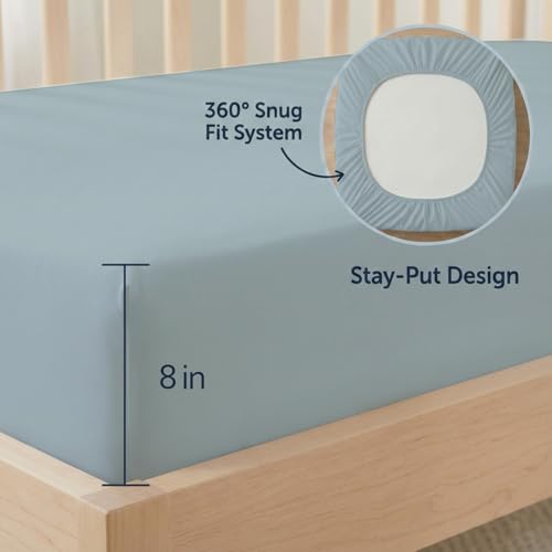 Image of Bimocosy Crib Sheets 4 Pack, Baby Crib Sheets Fitted for Boys and Girls Breathable & Snug Fit, Soft Toddler Bed Sheets for Standard Crib Mattress Nursery Daycare Essentials, Forest Friends