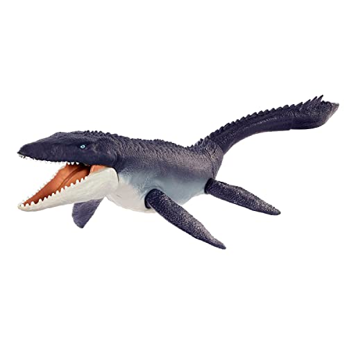 Jurassic World HHJ15 - „Dominion: Ein neues Zeitalter“ Schützer der Meere Mosasaurus Dinosaurier Actionfigur aus 454 g recyceltem Kunststoff, bewegliche Gelenke Dinosaurier Spielzeug ab 4 Jahren Cover