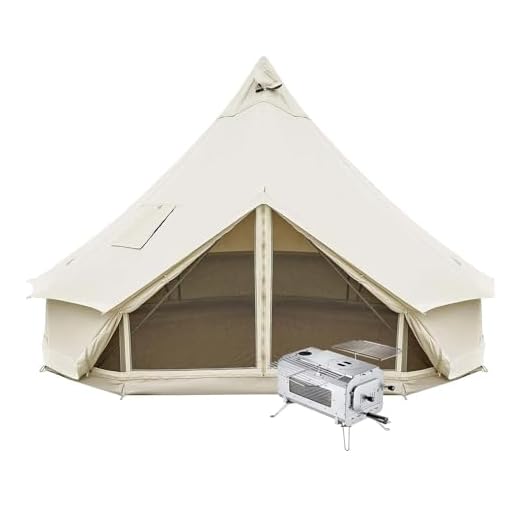 KingCamp Large Canvas Bell Tent with Stove, Perfect for 6-8 Person Outdoor Camping