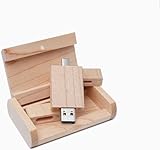 Yaxiny Llave USB C de Madera de Arce 64 GB, USB A + C