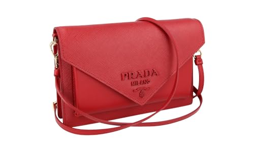 Prada Damen Rot Saffiano Leder Schultertasche 1BP020