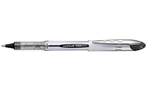 Uniball Vision Elite UB200 Liquid Ink Rollerball Pens Medium Tip 0.8 mm Pack of 12 Blackaa