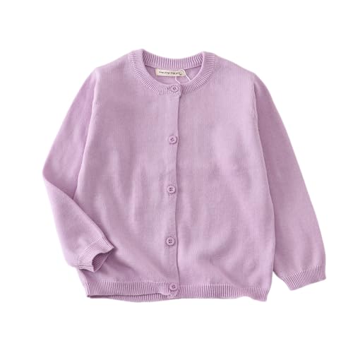 Little Boys Girl Classic Crewneck Long Sleeve Knit Cardigan Sweater School Uniform Outwear Clothing