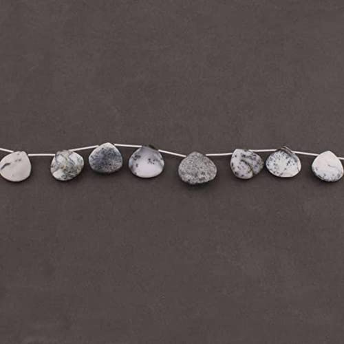 Dendrite opal faceted heart briolettes 20mm pour création bijoux