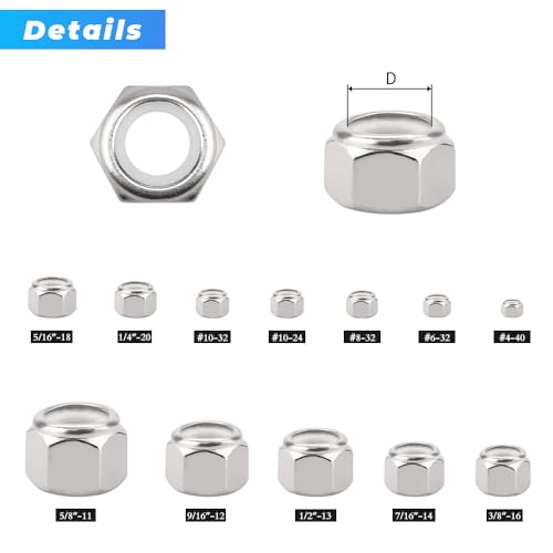 Écrou hexagonal autobloquant 1/2"-13 Glvaner pour stopper les vibrations - 4