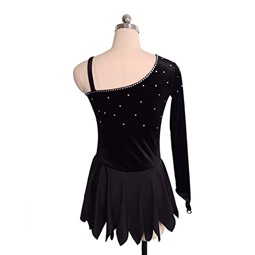 Vestidos De Patinação Artística, Terno De Dança De Ginástica De Strass De Manga Comprida Fora Do Omb