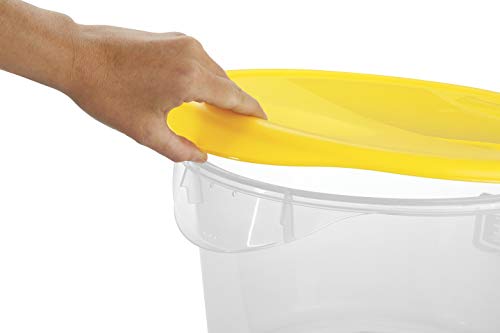Image of Rubbermaid Commercial Products Plastic Round Food Storage Container, 8 Quart, Clear, High Temperature Range Food Organization /Storage for Wet /Dry Food in Kitchen /Restaurants /Cafeteria