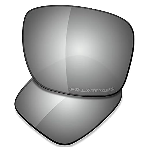 Lentes de substituição premium Saucer para óculos de sol Oakley Holbrook OO9102, High Defense - Chrome Metal Polarized, One Size