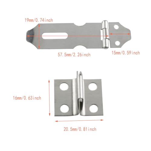Image of DGZZI 2PCS Door Clasp Padlock Latch 304 Stainless Steel Security Buckle Latch 2inch Collapsible Latch Silver With Screws Wooden Door Security Door Latch Drawer Lock Plate Snap