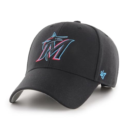47 Miami Marlins Hat (Florida Marlins) Mens Womens Baseball Cap MVP Adjustable Black One Size Fits