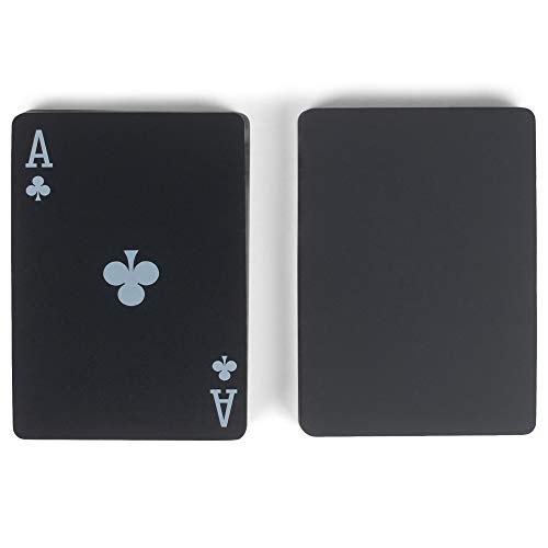 Sleek Black Non-Slip 3.5 Acrylic Waterproof Playing Cards #TOP2