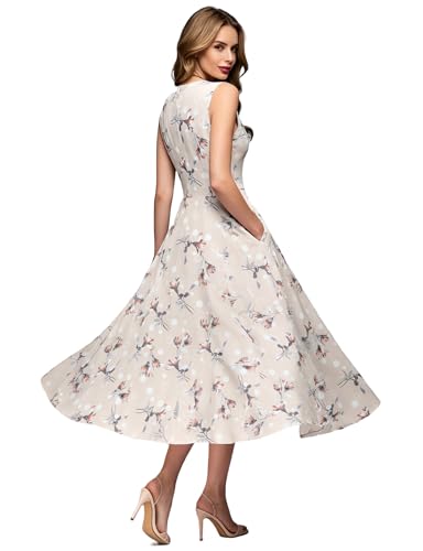 Image of Simple Flavor Women's Vintage Dress Sleeveless O-Neck Party Cocktail Dress