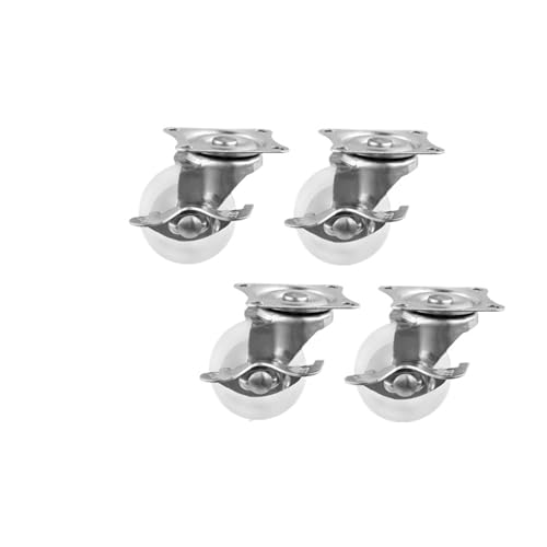 Roulettes de 4 cm diamètre avec freins intégrés Pp blanc pour stabiliser vos meubles
