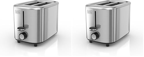 Image of BLACK+DECKER Toaster with 7 Toast Shade Settings, Extra-Wide Slots for Bagels, Stainless Steel Exterior Finish 2-Slice (Pack of 2)