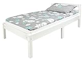 Leomark Junior Cama Infantil de Madera - CLASIC WHITE - con Colchón espuma,...