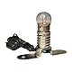 BELI-BECO 435 Skalenlampe für Puppenhaus oder Krippe mit Beleuchtung - Krippenbeleuchtung - klare Glühlampe mit Stegfassung E 10-4,5 V - 0,2A mit 400 mm Litze und Doppelstecker (Schwarz)