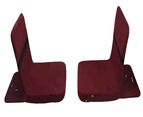 Image of Friends of Meditation Medium Back Jack Meditation Chair (100% Cotton, Maroon, Seat Size: 18x18 inches, Pack of 2)