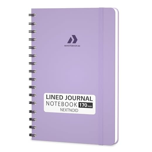 Nextnoid Notizbuch, liniert, für Damen und Herren, Hardcover, A5, 170 Seiten, Tagebuch, Notizbücher für Arbeit und Notizen, Schreibtagebuch, Violett