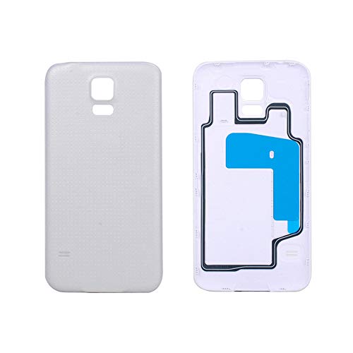 JayTong Back Battery Housing Door Cover Back Case Replacement for Galaxy S5 G900 G900F G900M G900v with Logo (White)