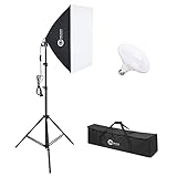 OMBAR ソフトボックス 撮影照明キット 撮影ライト スタジオライト 50*50cm 50W LED円盤ライト108個 4500LM 省エネ プロの反射材 三脚付き 調整可能スタンド 収納バッグ付き お持ち込みやすい 写真用 撮影用 スタジオ用 自宅撮影用 (50*50cm 50W 1Set)