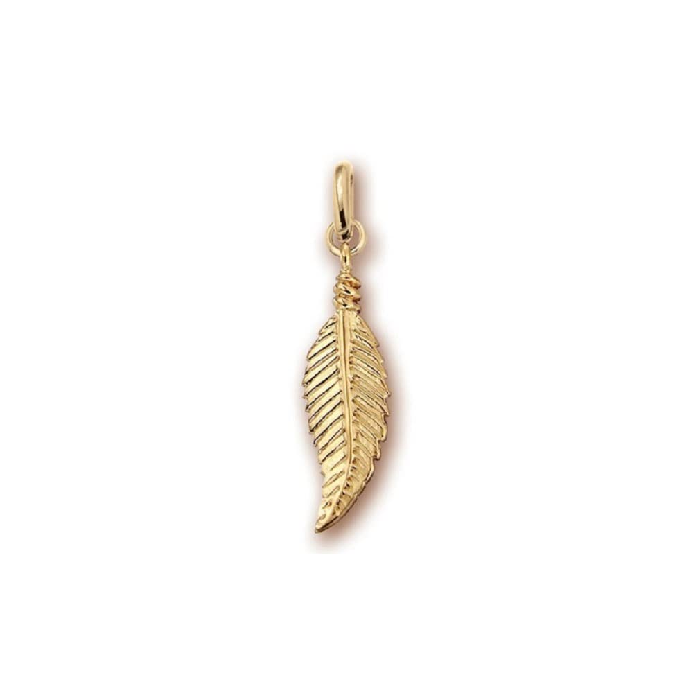 Pendentif petite plume plaqué or 750/000 garanti sans nickel