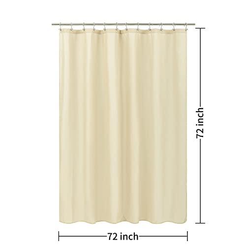 Image of ALYVIA SPRING Cream Fabric Shower Curtain Liner Waterproof - Soft & Light-Weight Cloth Shower Liner with 3 Magnets, Hotel Quality & Machine Washable - Standard Size 72x72, Cream (Pack of 2)