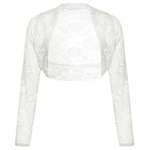 Women's Long Sleeve Lace Detail Shrug Cardigan Cover
