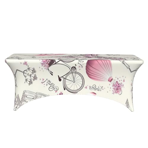 Nappe de table en élasthanne extensible Tour Eiffel Paris de 1,8 m - 3