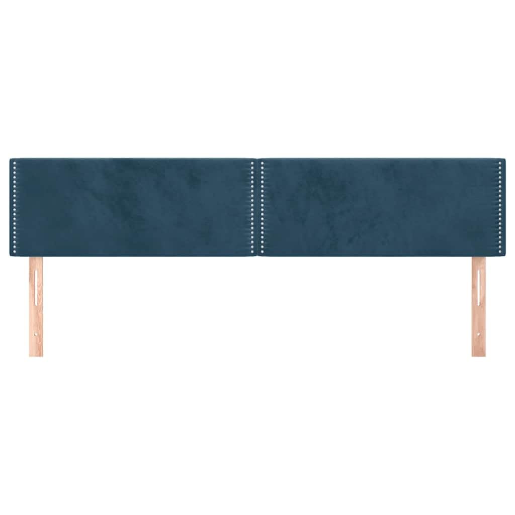vidaXL Zagłówki, 2 szt., ciemnoniebieskie, 100x5x78/88 cm, aksamit