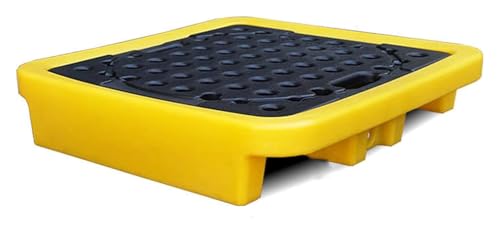 Plateforme modulaire de rétention des déversements de fûts - Conception antidérapante et Durable pour Un Stockage Industriel et en entrepôt sécurisé, polyéthylène Haute densité pour Un empil