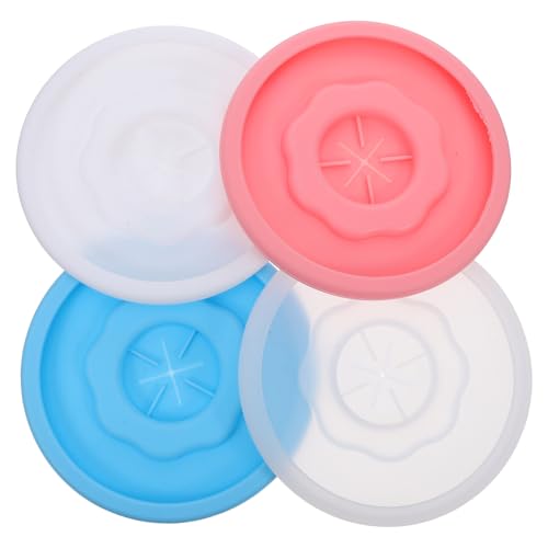 NUOLUX 4個 ストロー穴付きカップ蓋 シリコンカップカバー シリコン製マグカップ蓋 コーヒーマグ用