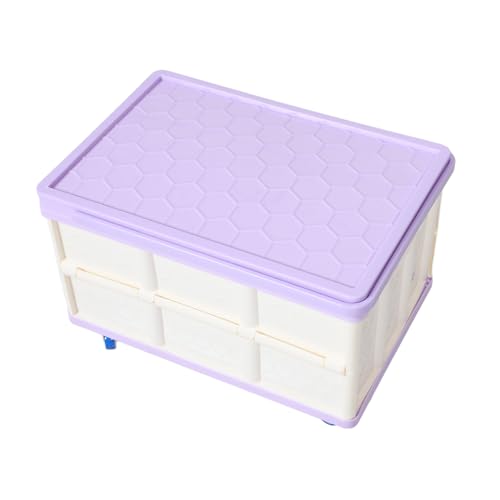 Unomor Foldable Trolley Storage Box with Wheels Multi-Purpose Organizer for