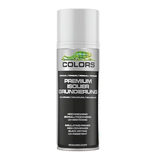 COLORS Isolierspray Weiss 400ml – Antischimmel & Sperrgrundierung gegen Nikotin-, Wasser- & Rußflecken | Isoliergrundierung Spray für Wand & Decke | Überlackierbar