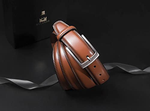 Milorde Men Belt Brown With Single Prong Buckle, Fashion & Classic Design For Dress And Causal (Size 38 (Waist 36), Basic Brown) #TOP3