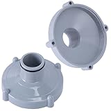 LFUTARI 2 Pcs Pool Hose Adapter Replacement, Pool Skimmer Vacuum Hose Adapter, Above Ground Pools Hoses Connector Replacement for 32mm Connection 80mm Screw Pools System Maintenance (Grey)