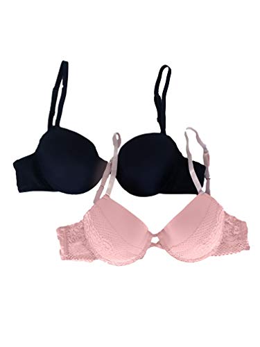 BCBGeneration Demi Lace Bra Padded T-Shirt Bra Value 2pack (36D) Pink/Black