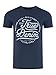 Produktbild MUSTANG Herren T-Shirt Rundhals Kurzarm Logo Print Baumwolle Schwarz Weiß Blau Grau S M L XL 2XL 3XL [M, Mood Indigo (1000292-5228)]
